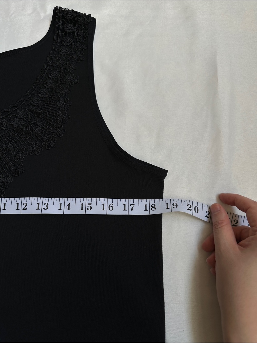 3/50$Black Women's Lace-Trim Tank Top - Picture 6 of 13